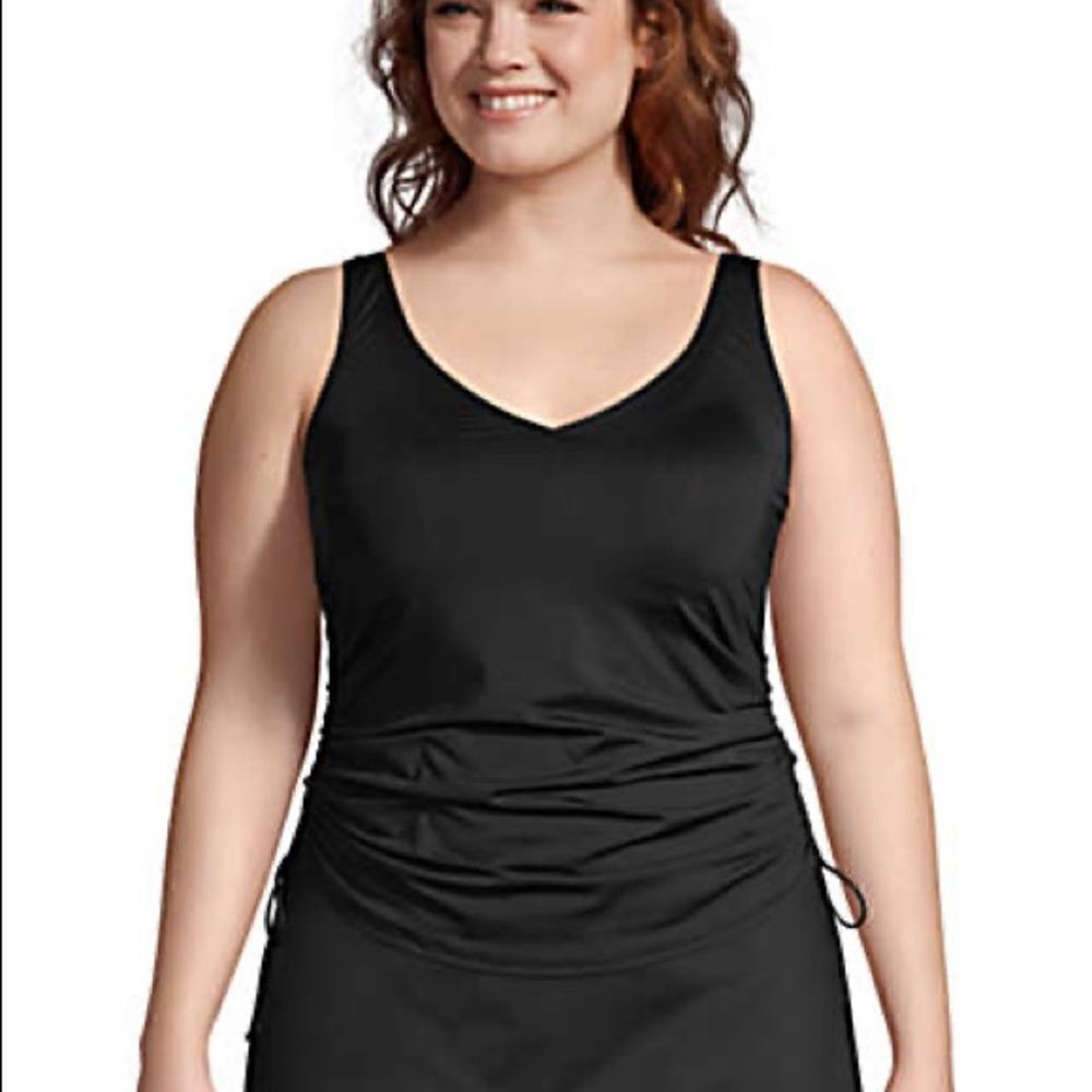 Land’s End Plus Standard adjustable sides straps Vneck underwire tankini Various - Picture 4 of 7